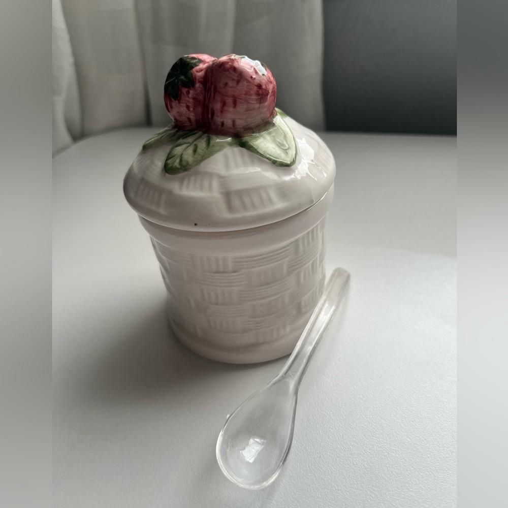 Vintage ceramic strawberry jar